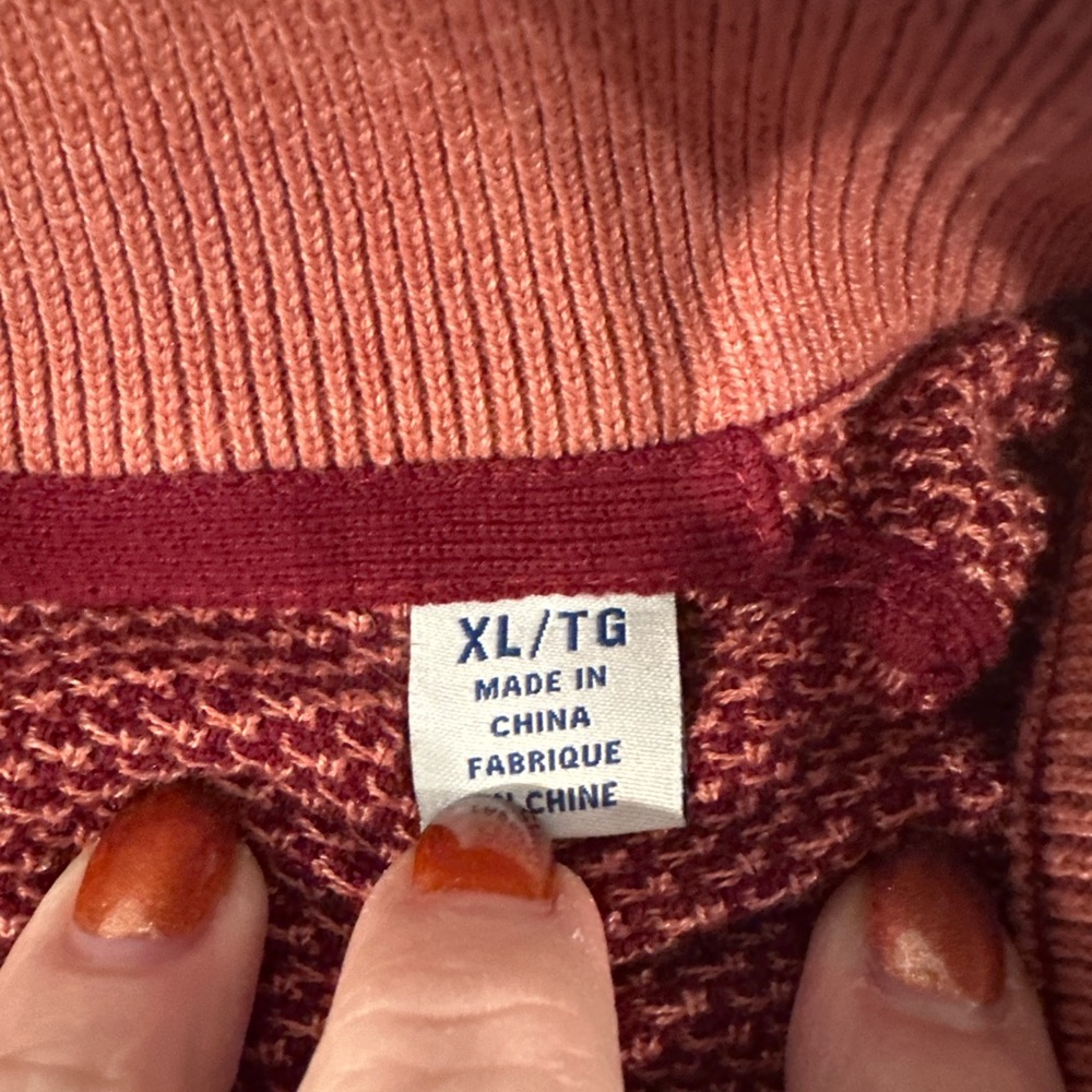 Tommy Bahama IslandZone XL Half-Zip Maroon Cotton Blend Sweater Men’s - Picture 4 of 9